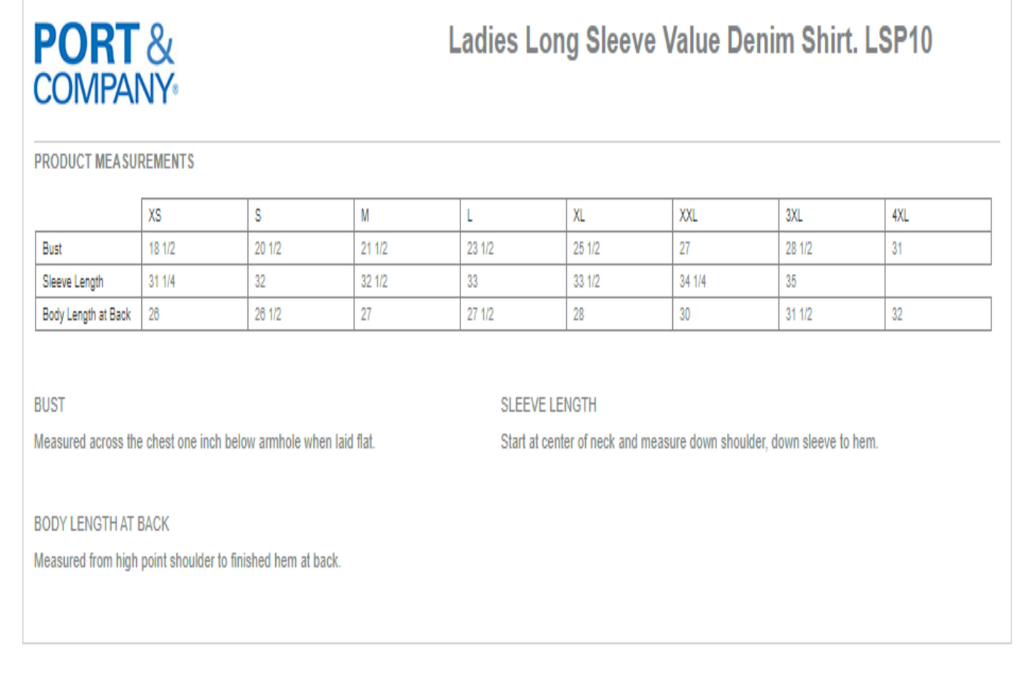 ZPB Denim Long Sleeved Shirt (Ladies)