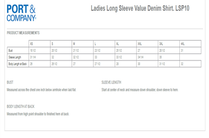 ZPB Denim Long Sleeved Shirt (Ladies)