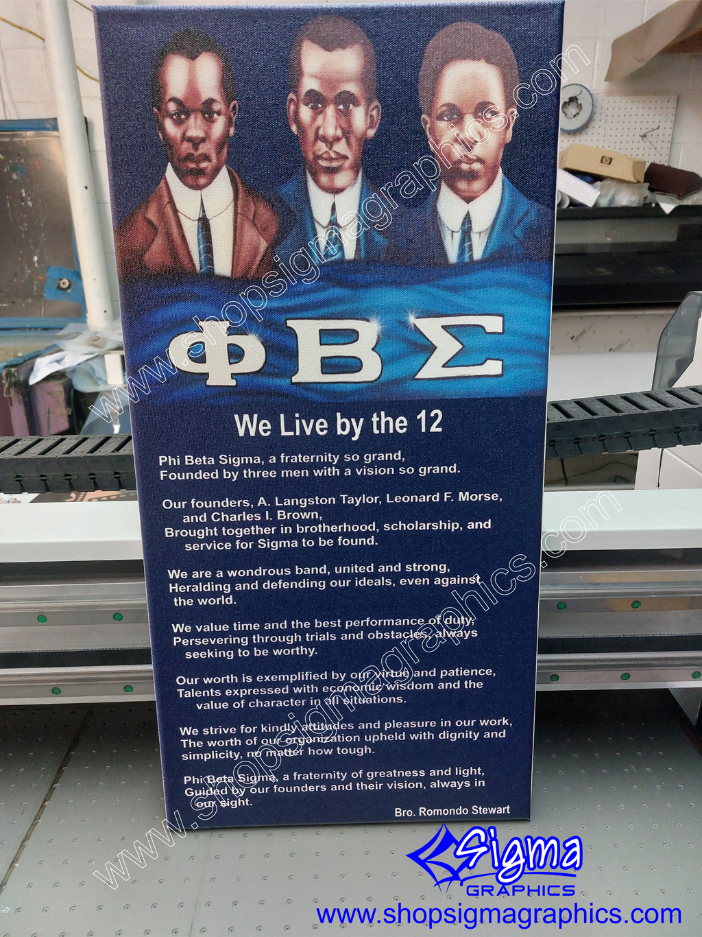 Phi Beta Sigma Canvas Wall Art - We Live By The 12